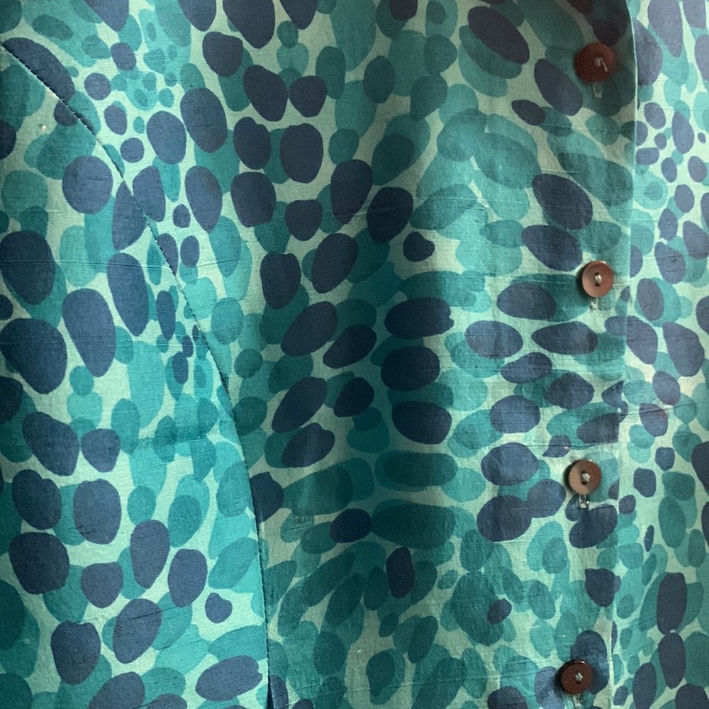 Ice Blue Patterned Blouse - Picture 6 of 9